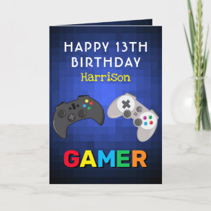 Kleurrijke Gamer Videospel Persoonlijke Verjaardag Kaart