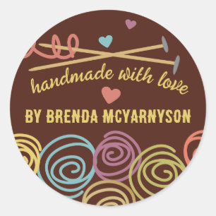 kleurrijke garen bollen breinaalden cadeau label s