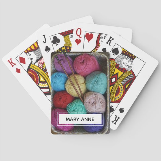 Kleurrijke garens met aangepaste naam pokerkaarten (Achterkant)
