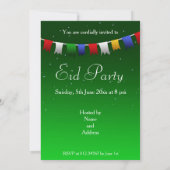 Kleurrijke Garland met Moskee Eid Party Uitnodigin Kaart (Achterkant)
