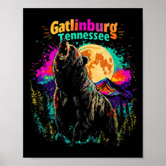 Kleurrijke Gatlinburg Tennessee Bergen Beer Wandel Poster