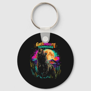 Kleurrijke Gatlinburg Tennessee Bergen Beer Wandel Sleutelhanger