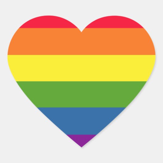 Kleurrijke Gay Rainbow Pride Liefde Hart Sticker (Voorkant)