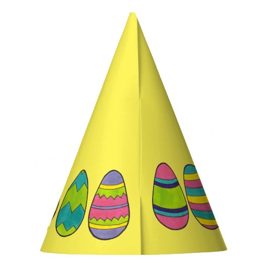 Kleurrijke gebarsten paaseieren Tonghaver pap Feesthoedjes (Achterkant)