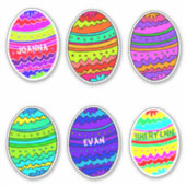 Kleurrijke gebilde paasmoeren sticker (Voorkant)