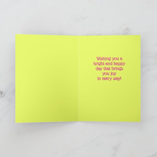 Kleurrijke gebloemde persoonlijke verjaardag kaart (Binnen)