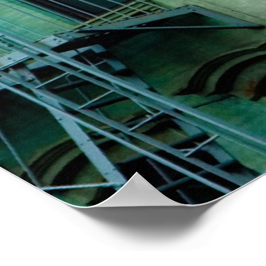 Kleurrijke gebouwen met Fire ontsnapt aan Poster (Hoek)