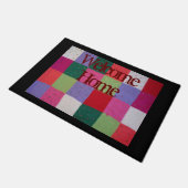kleurrijke gebreide patchwork pleinen deurmat (Schuin)
