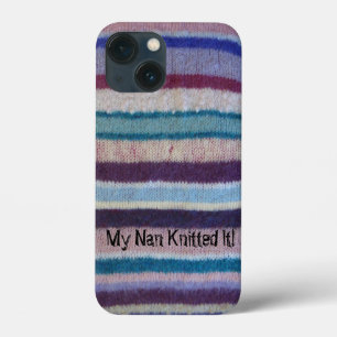 kleurrijke gebreide strepen leuk iPhone 13 mini hoesje