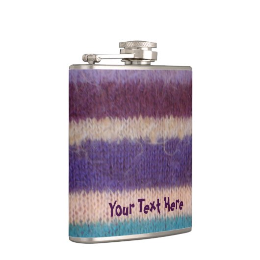 kleurrijke gebreide strepen, stijlvol design heupfles (Rechts)