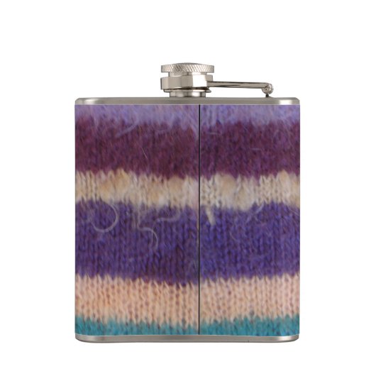 kleurrijke gebreide strepen, stijlvol design heupfles (Achterkant)