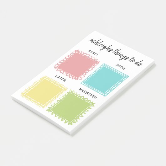 Kleurrijke gedopte Lijsten om te doen Post-it® Notes (Schuin)