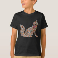Kleurrijke gedopte vos T-shirt