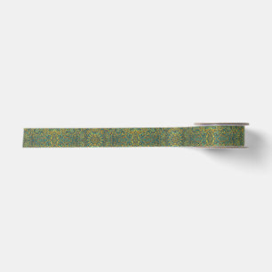 Kleurrijke geelgroene overtonen vintage paisley lint