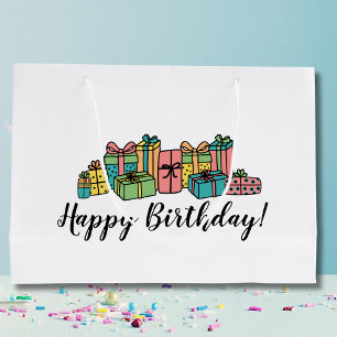 Kleurrijke Gefeliciteerd Verjaardag Groot Cadeauzakje