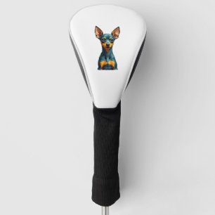 Kleurrijke gegraveerde afbeelding van antieke Mini Golfheadcover