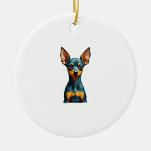 Kleurrijke gegraveerde afbeelding van antieke Mini Keramisch Ornament