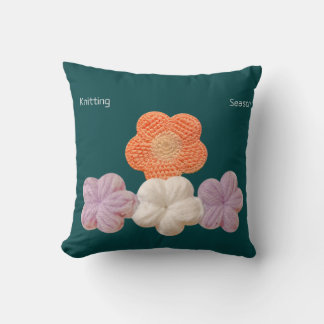 Kleurrijke gehaakte bloemkussen – Turquoise bloem Kussen