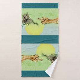 Kleurrijke geïllustreerde badhanddoek - Chase