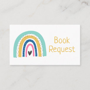 Kleurrijke geïllustreerde Rainbow Book Request Kaa Plaatskaartje