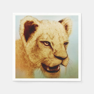 Kleurrijke geïllustreerde set servetten - lion
