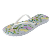 Kleurrijke geïllustreerde tropische bloemen patroo teenslippers (Schuin)