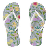Kleurrijke geïllustreerde tropische bloemen patroo teenslippers (Voetbed)