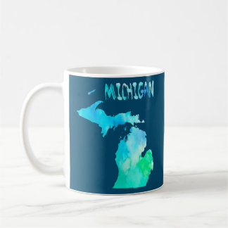 Kleurrijke geïsoleerde Michigan-kaart in waterverf Koffiemok