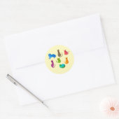 Kleurrijke gekke katten in de waterverf ronde sticker (Envelop)