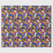 Kleurrijke gekke kruiige planaire wormen cadeaupapier (Vlak)