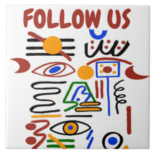 Kleurrijke Gekke vormen, voeg tekst keramische teg Tegeltje