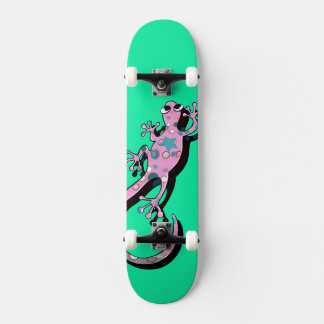 Kleurrijke gekko-illustratie | Schattige minimale Skateboard