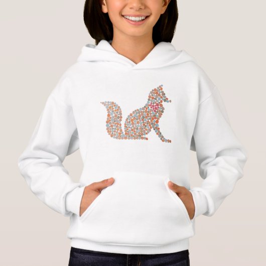 Kleurrijke gekleurde fox hoodie (Voorkant)