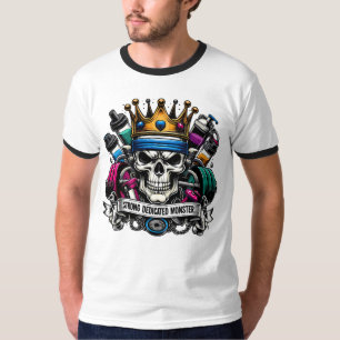 Kleurrijke Gekroonde Gym Monster Koning Fitness Ku T-shirt