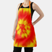 Kleurrijke gele Crimson Tie Dye Pattern Grill BBQ Schort (Insitu)