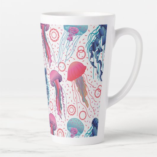 Kleurrijke gelei vissen latte mok (Rechts)