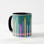 Kleurrijke geluidsgolven mok (Voorkant links)