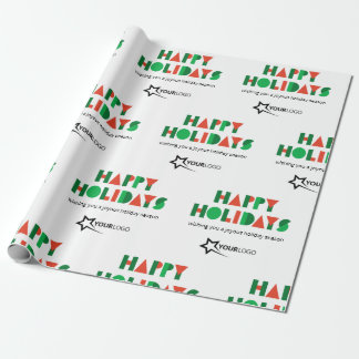 Kleurrijke Gelukkige Feestdagen Aangepast Logo Zak Cadeaupapier
