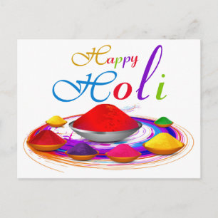 Kleurrijke Gelukkige Holi-Poeders Verf Swirl Briefkaart
