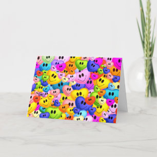 Kleurrijke Gelukkige Valentijnsharten Feestdagen Kaart