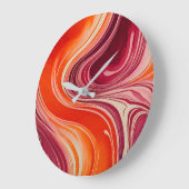 Kleurrijke gemarmerde papieren kunst wandklok grote klok (Hoek)