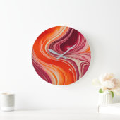 Kleurrijke gemarmerde papieren kunst wandklok grote klok (Huis)