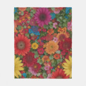 Kleurrijke gemengde bloemen fleece deken (Voorkant)