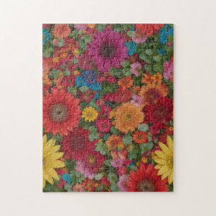 Kleurrijke gemengde bloemen legpuzzel