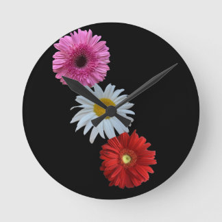 Kleurrijke gemengde bloemendaizemuurklok ronde klok