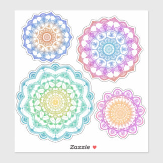 Kleurrijke gemengde mandala set sticker