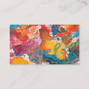 Kleurrijke gemorste verf abstracte poster visitekaartje