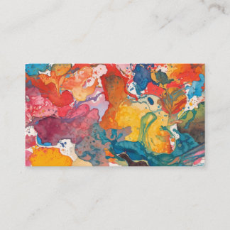 Kleurrijke gemorste verf abstracte poster visitekaartje
