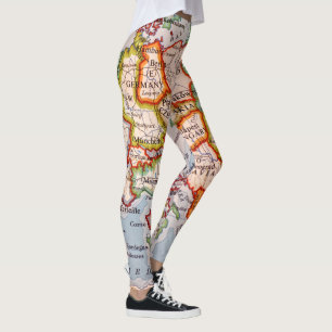 Kleurrijke Geografische Wereldkaart Leggings