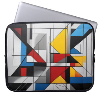 Kleurrijke geometrie chaos laptop sleeve